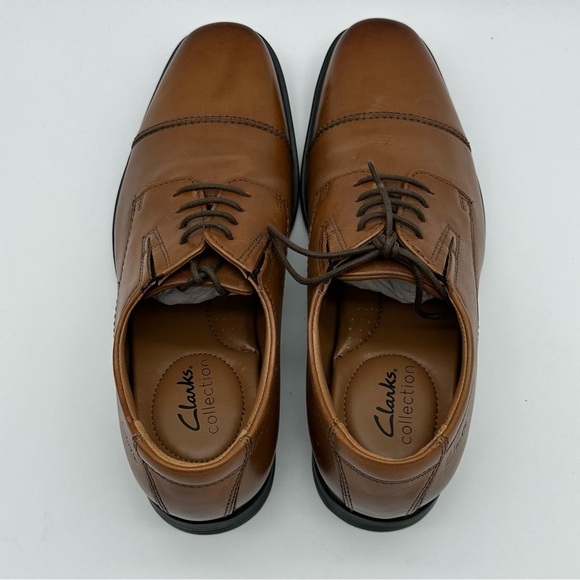 Clarks Tan Leather Cap Toe Oxfords main image 8